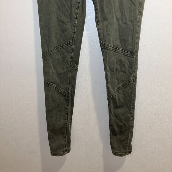 Adriano Goldschmied The Moto Legging Zipper Olive Green Jeans Size 24R 2 - Picture 7 of 9